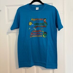 Bright Blue República Dominicana Souvenir Graphic T-Shirt – Size M - Item 0297